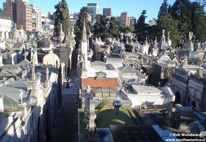 View of the Recoleta Cemetery as seen from the Claustros del Pilar