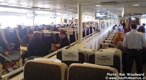 Inside the Buquebus Ferry