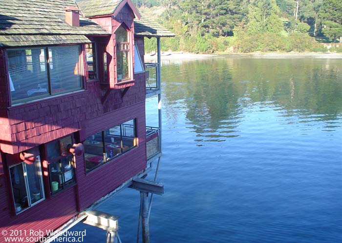 A restaurant on stilts in Angelmó Chile