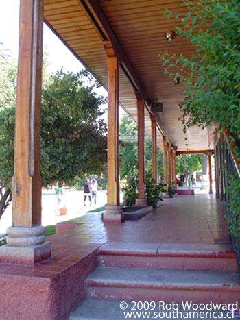 The front of a bank in Curepto, Chile