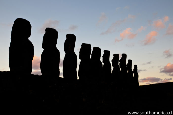 Easter Island Statue Silhouettes
