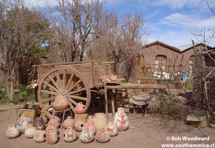 San Pedro de Atacama Pottery and Old Cart