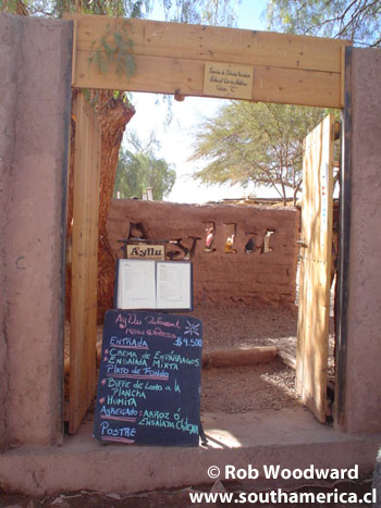 The entrance to a restaurant at San Pedro de Atacama Chile