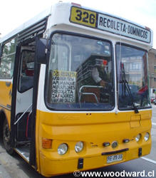 An old yellow bus of Santiago