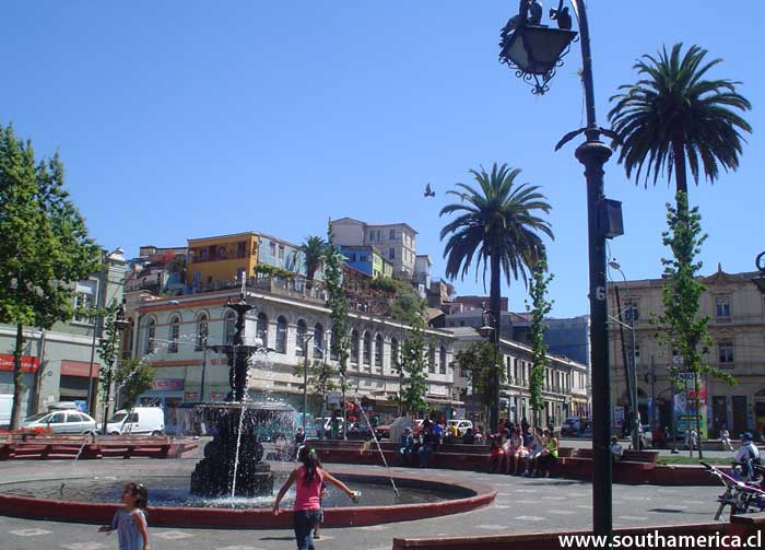 Fountain at Plaza Echaurren Valparaiso