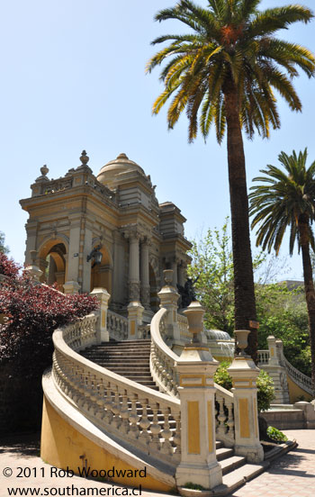 Stairs at Terraza Neptuno of Cerro Santa Lucía in Santiago Chile