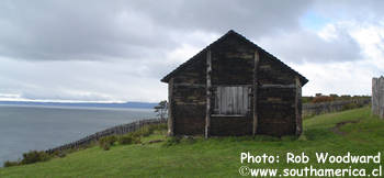 Old Wooden building overlooking the sea