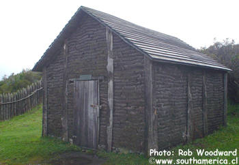 The builing made of Earth Bricks at Fuerte Bulnes