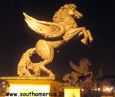 Cartagena Pegasus Statue at Night
