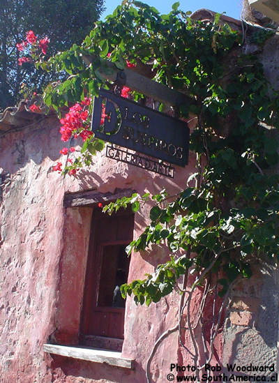 Metal sign on Calle de los Suspiros, Colonia, Uruguay