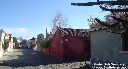 The bottom end of Calle de los Suspiros, Colonia, Uruguay