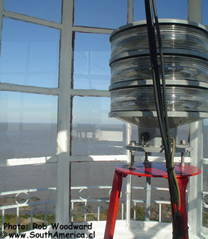 The light inside the lighthouse of Colonia del Sacramento