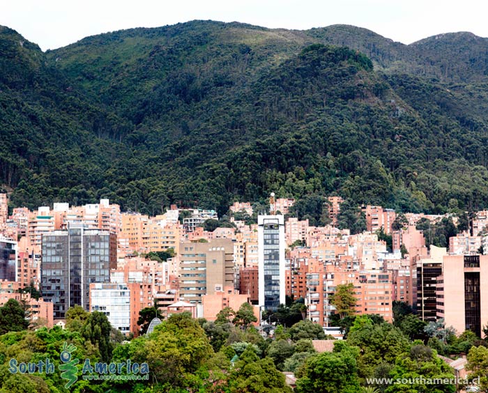 The hills surrounding Bogotá in Colombia