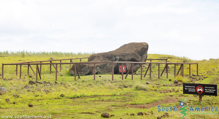 Abandoned Moai near Ahu Akahanga on Easter Island
