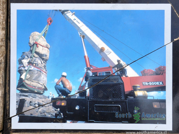 Photo of the restoration of Ahu Tongariki on Easter Island