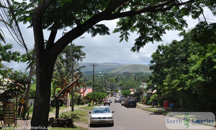 Main Street of Hanga Roa Easter Island