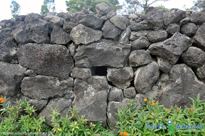 The entrance of a Hare Moa of Easter Island