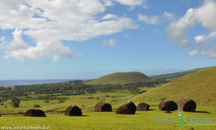 View of Easter Island from Puna Pau