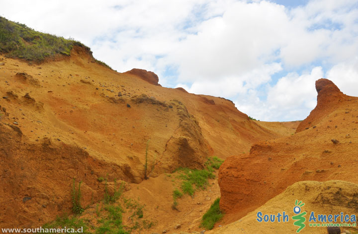 Rock formations on the way to the Rano Raraku Volcanic 
Lake, Easter Island