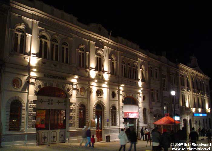 Building in Punta Arenas at Night