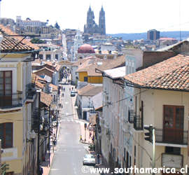 A view of a street of Quito