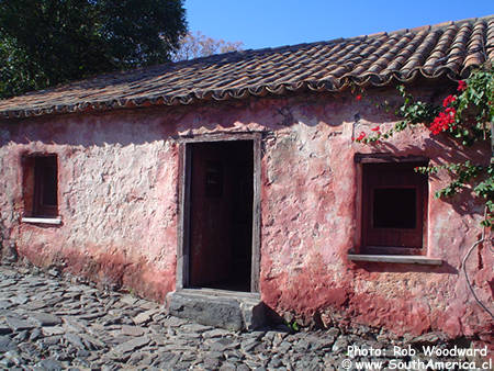 Front of a house in Calle de los Suspiros, Colonia, Uruguay