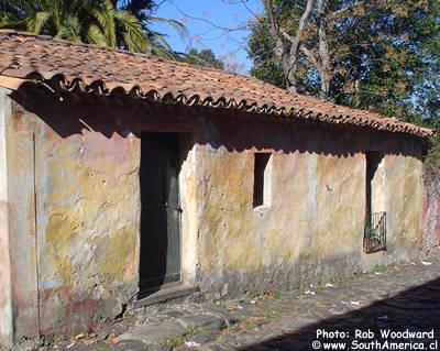 One of the houese of Calle de los Suspiros, Colonia, Uruguay