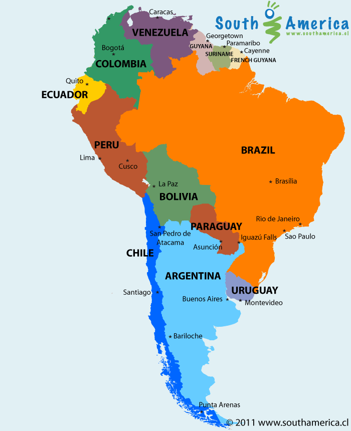 Map of South America